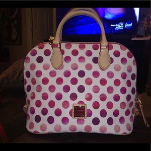Pink polka dot Zip Zip Dooney & Bourke